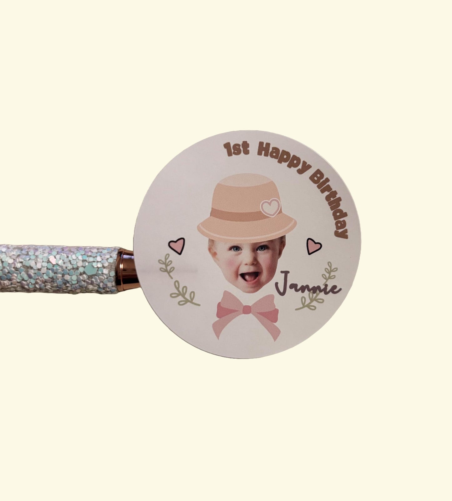 Custom 1st Birthday Photo Sticker – Personalized Baby Birthday Label, Party Favor, 4 Design Choices