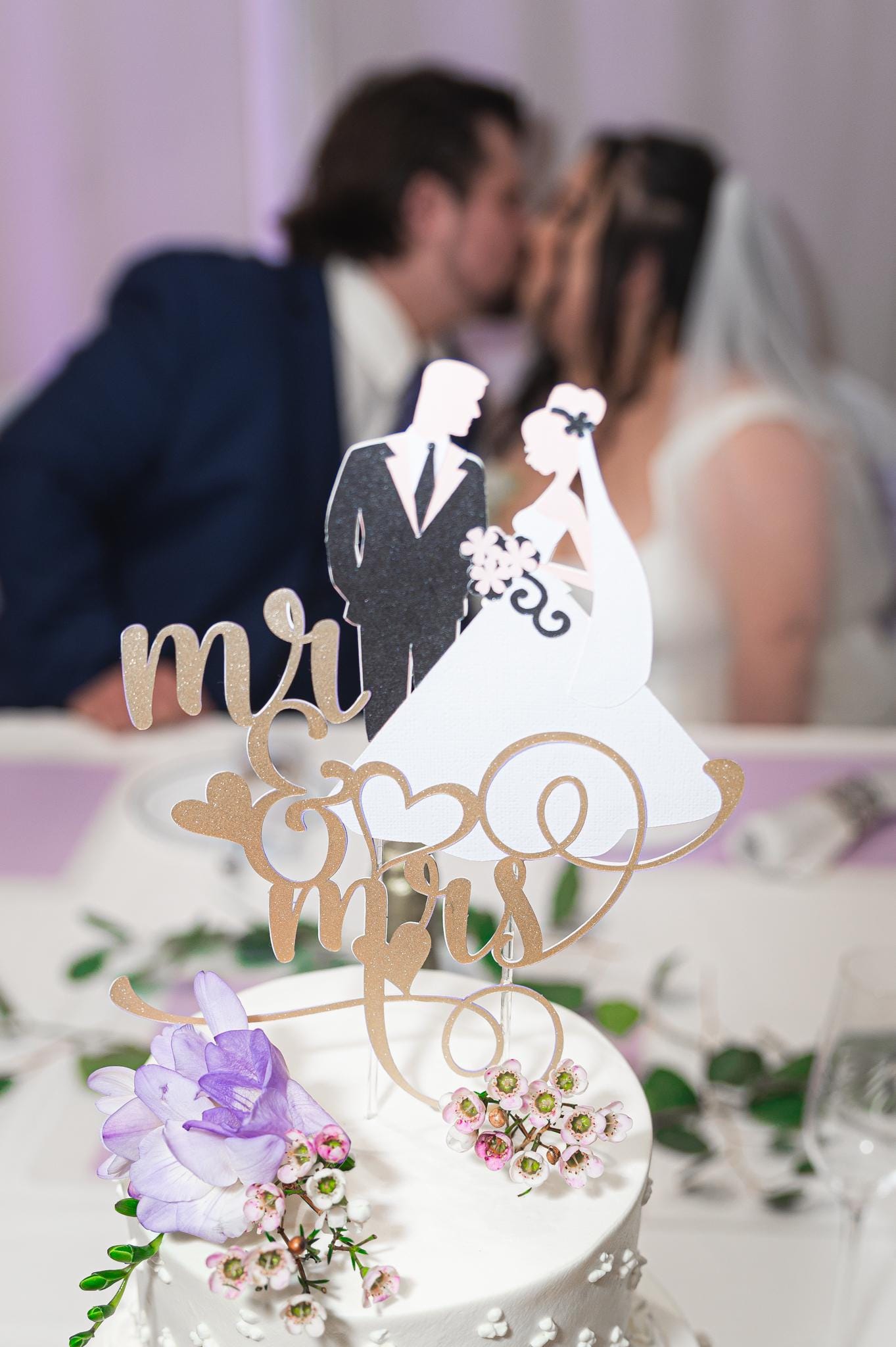 Personalized Wedding Cake Topper - Custom Last Name & Date for Bride or Groom | Engagement Wedding Party Decor | Wedding Reception Decor