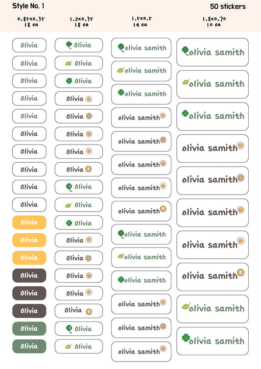 Custom Name Stickers with Heart – Choose Your Style | Personalized Waterproof Labels for Kids, Journals, and School Supplies