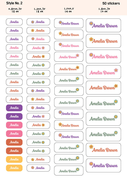 Custom Name Stickers with Heart – Choose Your Style | Personalized Waterproof Labels for Kids, Journals, and School Supplies