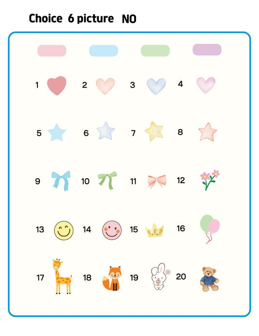 Custom Name Label Sticker Set – 40 Personalized Labels in 4 Sizes | Giraffe & Color Icons