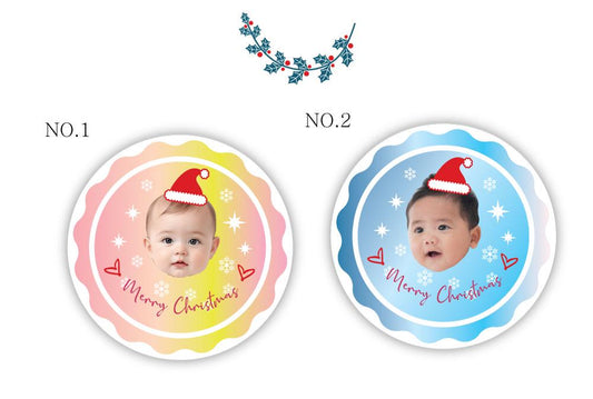Personalized Christmas Stickers Gift Tags with Santa, Reindeer, Christmas Tree - Round Name Gift Labels -Festive Christmas stickers, Jar