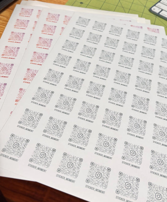 Custom QR Code Stickers – 56 Mini 1" Labels | Website, Instagram, Linktree, Menu, Social Media QR | Packaging Stickers | Waterproof or Matte