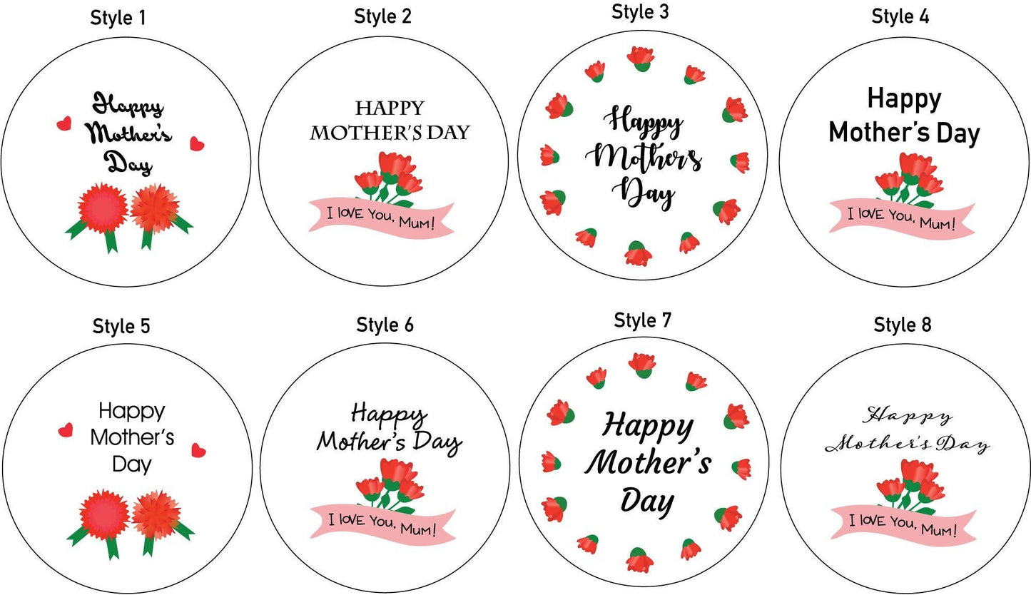 Happy Mothers Day Stickers / Happy Mothers Day Labels / Custom Stickers / Custom Labels