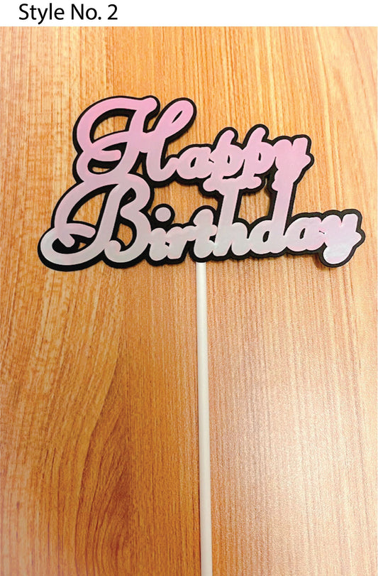 Custom Name Birthday Cake Topper – Glitter, Holographic Vinyl – 4 Styles – Personalized Cake Decoration for Girl Birthday Party