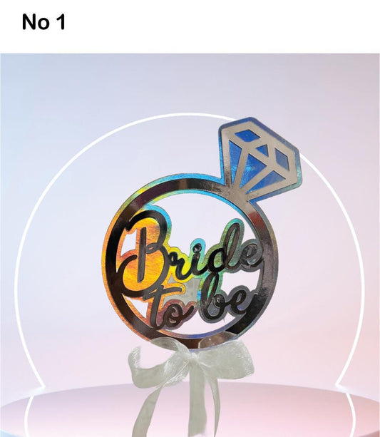 Personalized Bridal Shower Cake Topper - Engagement Party & Wedding Celebration | Rustic, Gold, Silver Bridal Shower Decoration, Bride to Be