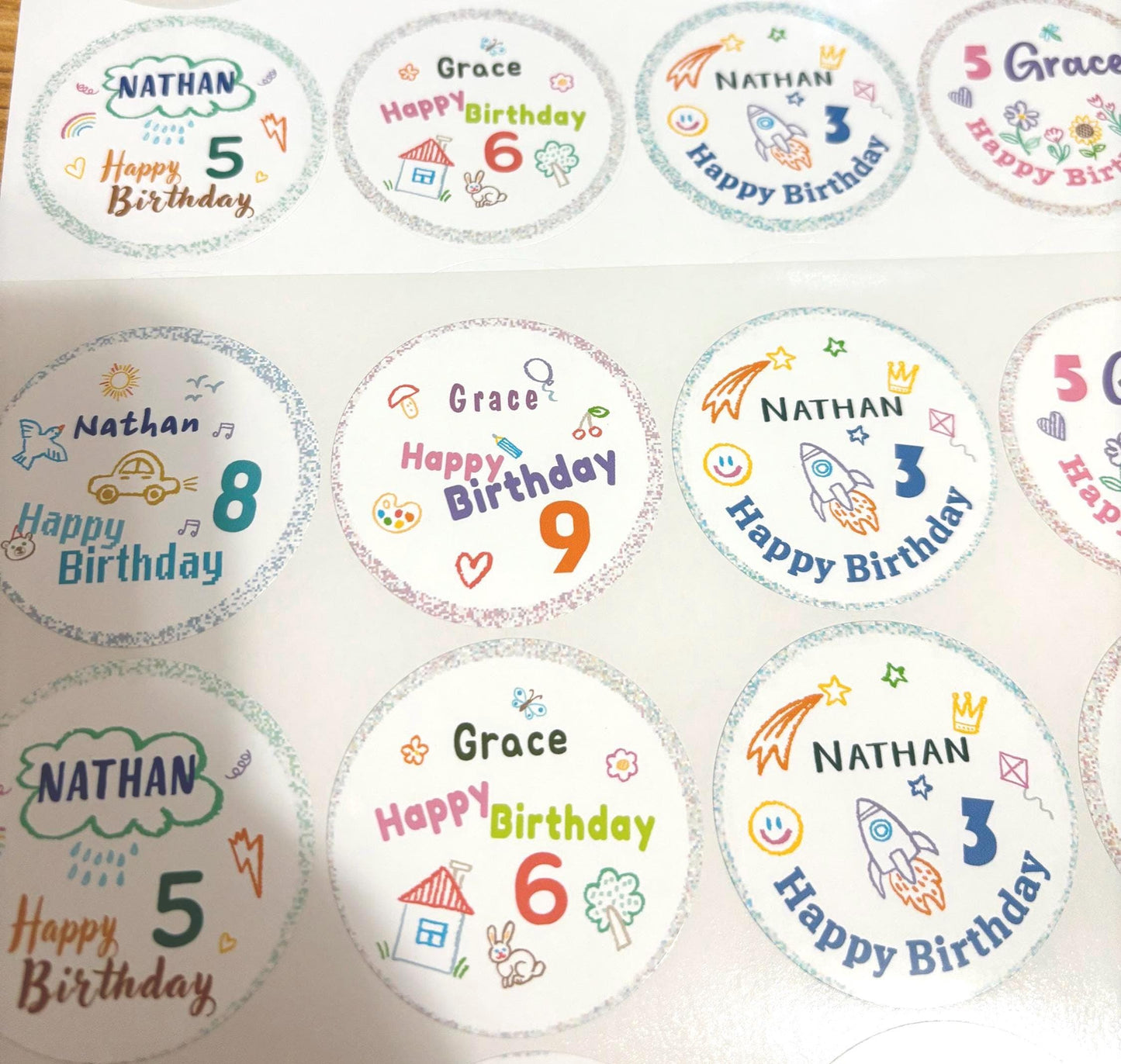 Custom Birthday Name Stickers | Personalized Kids Stickers | Personalized Birthday Name Stickers  |  Party Favor Stickers